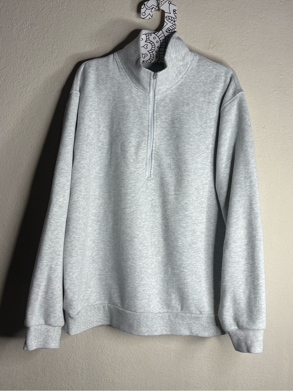 Lululemon 1/4 zip sweatshirt light gray heather size large